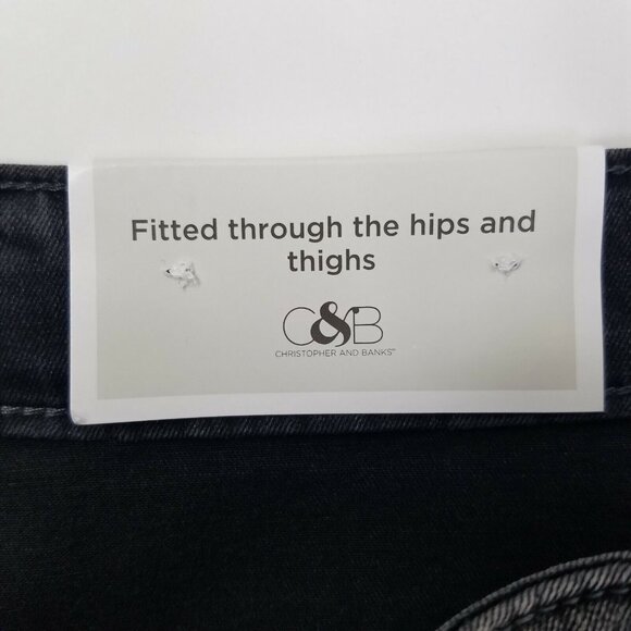 CJ Banks Women's size 24W Jeans Gray Straight Fit Shaped Mid Rise - Picture 7 of 9